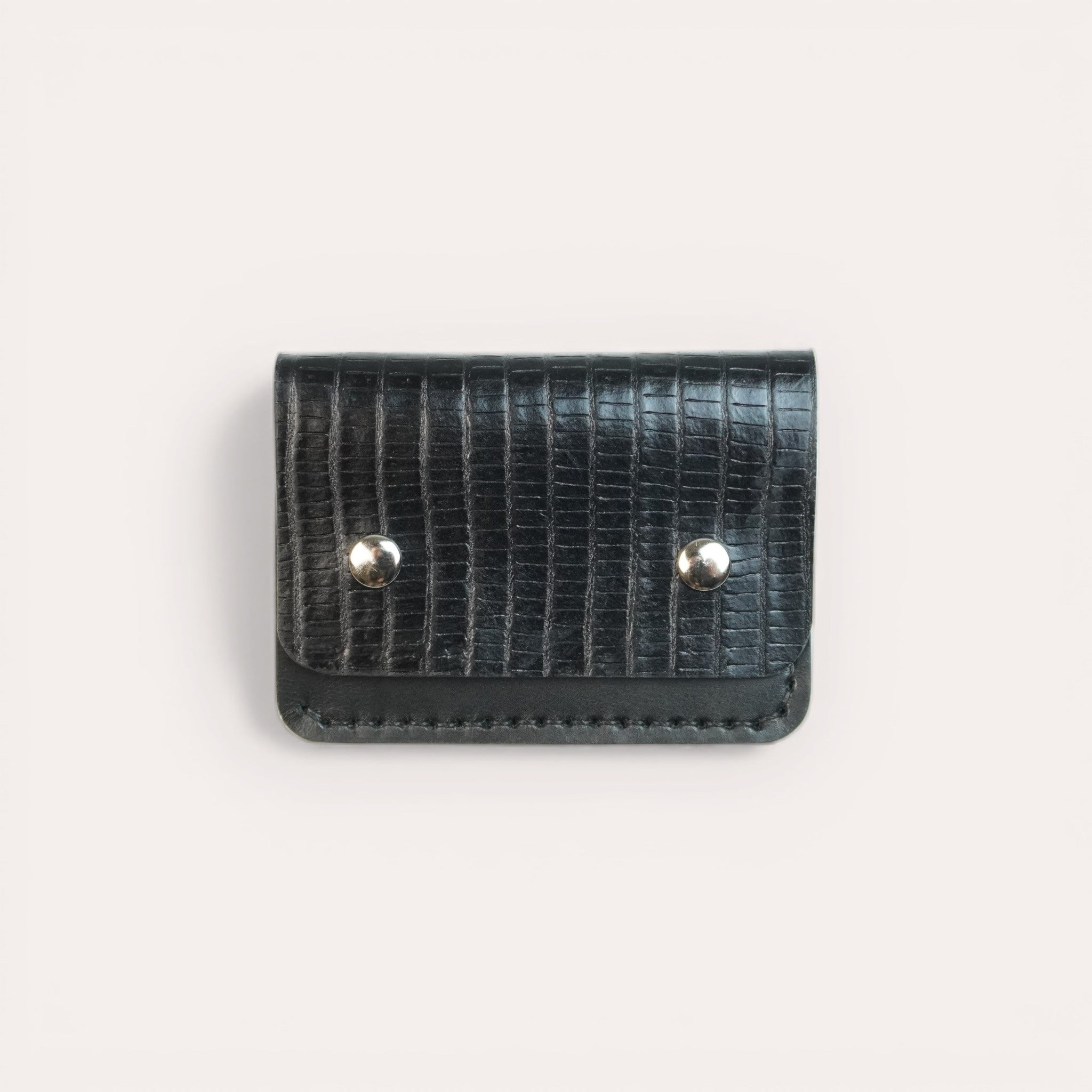 The Cartable Black Lizard - Minimalist Wallet | Marsupium Leather