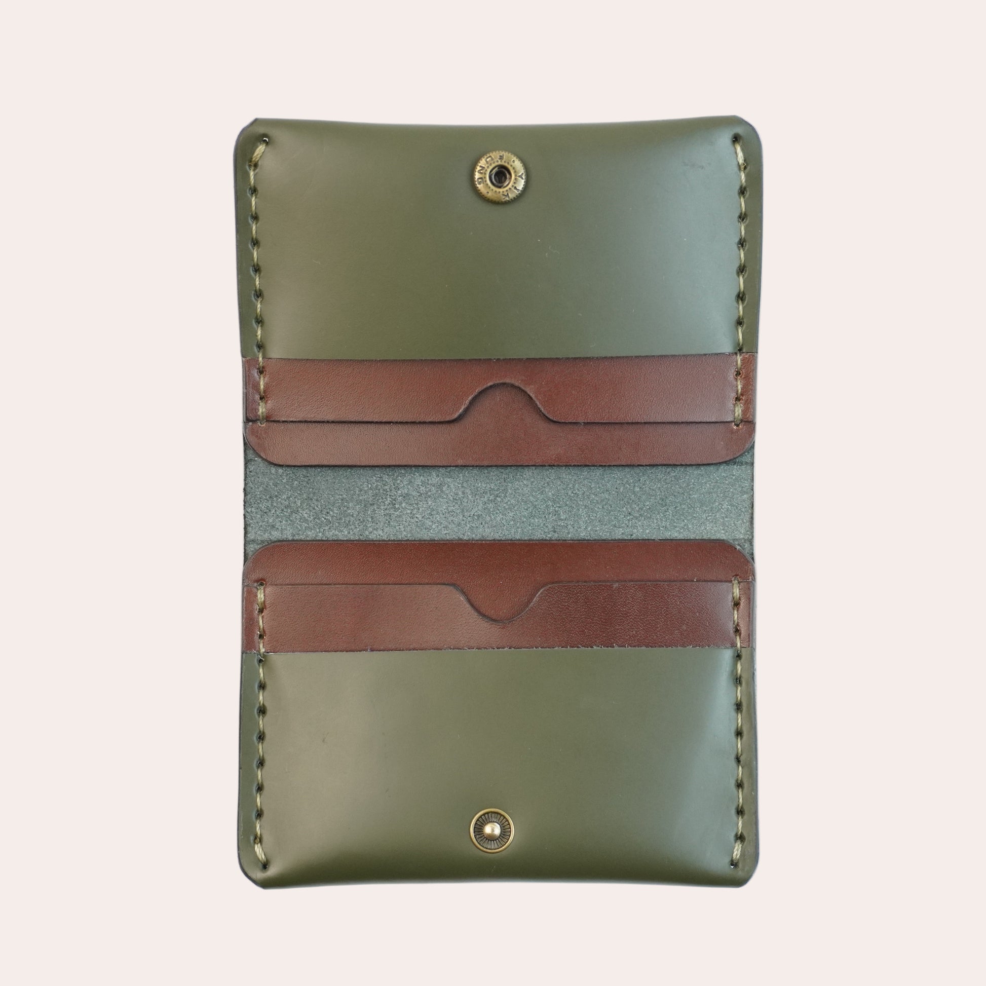 Wallet 6s bifold green brown intérieur
