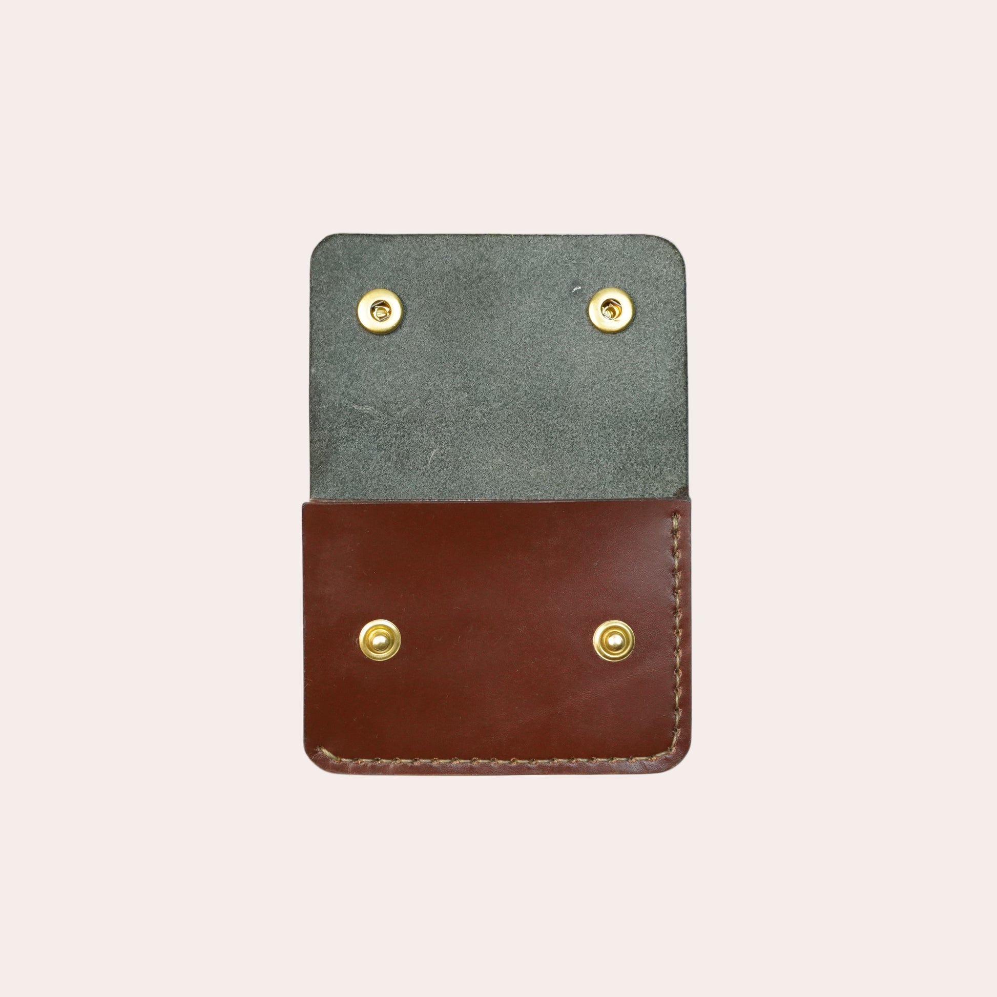 Wallet cartable vert marron intérieur