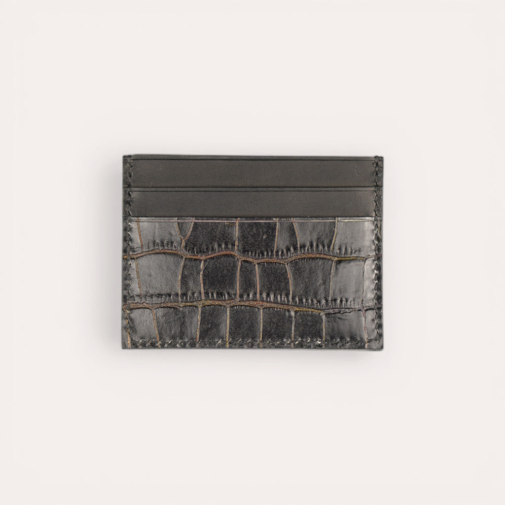 The 5S Card Holder - Black Croco