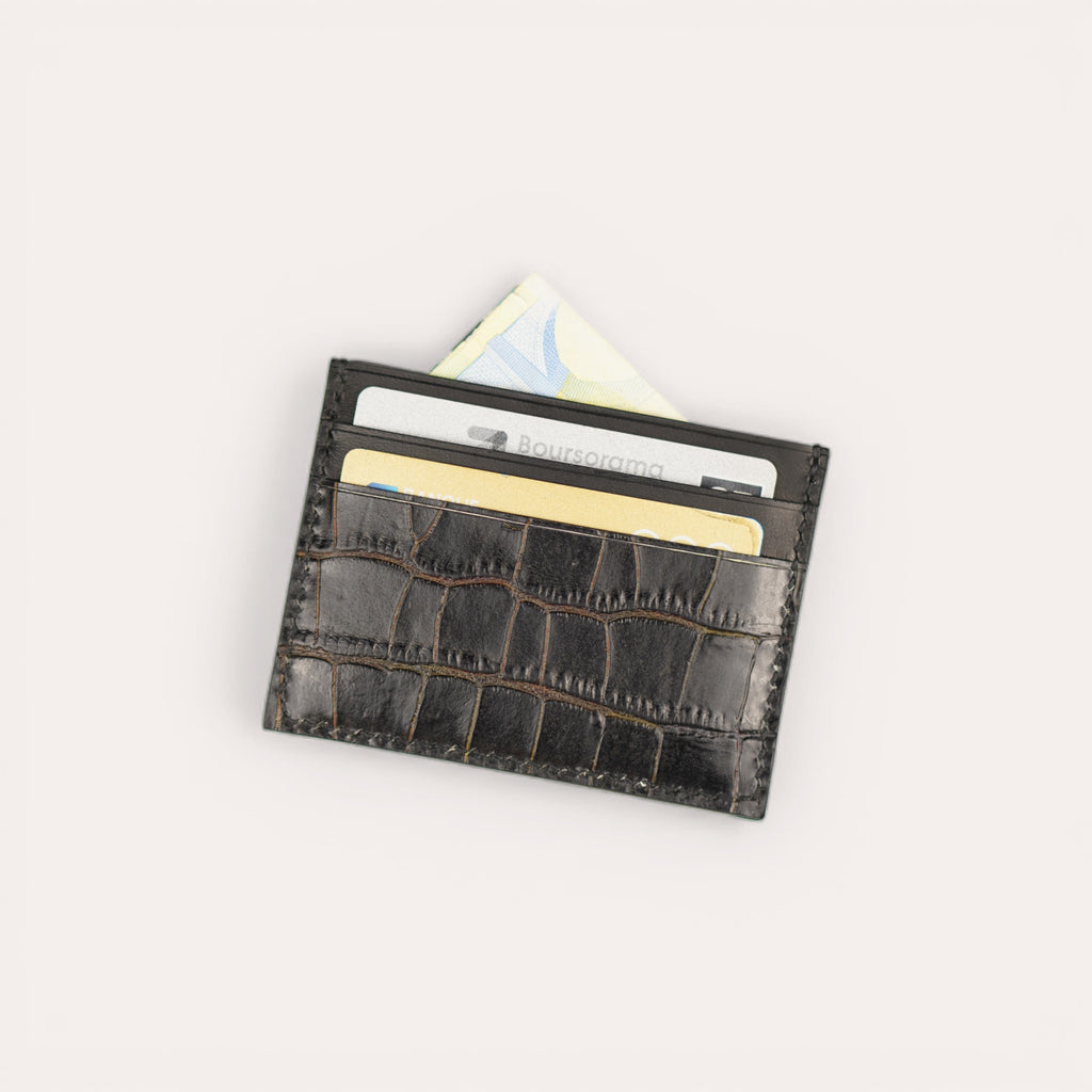 The 5S Card Holder - Black Croco