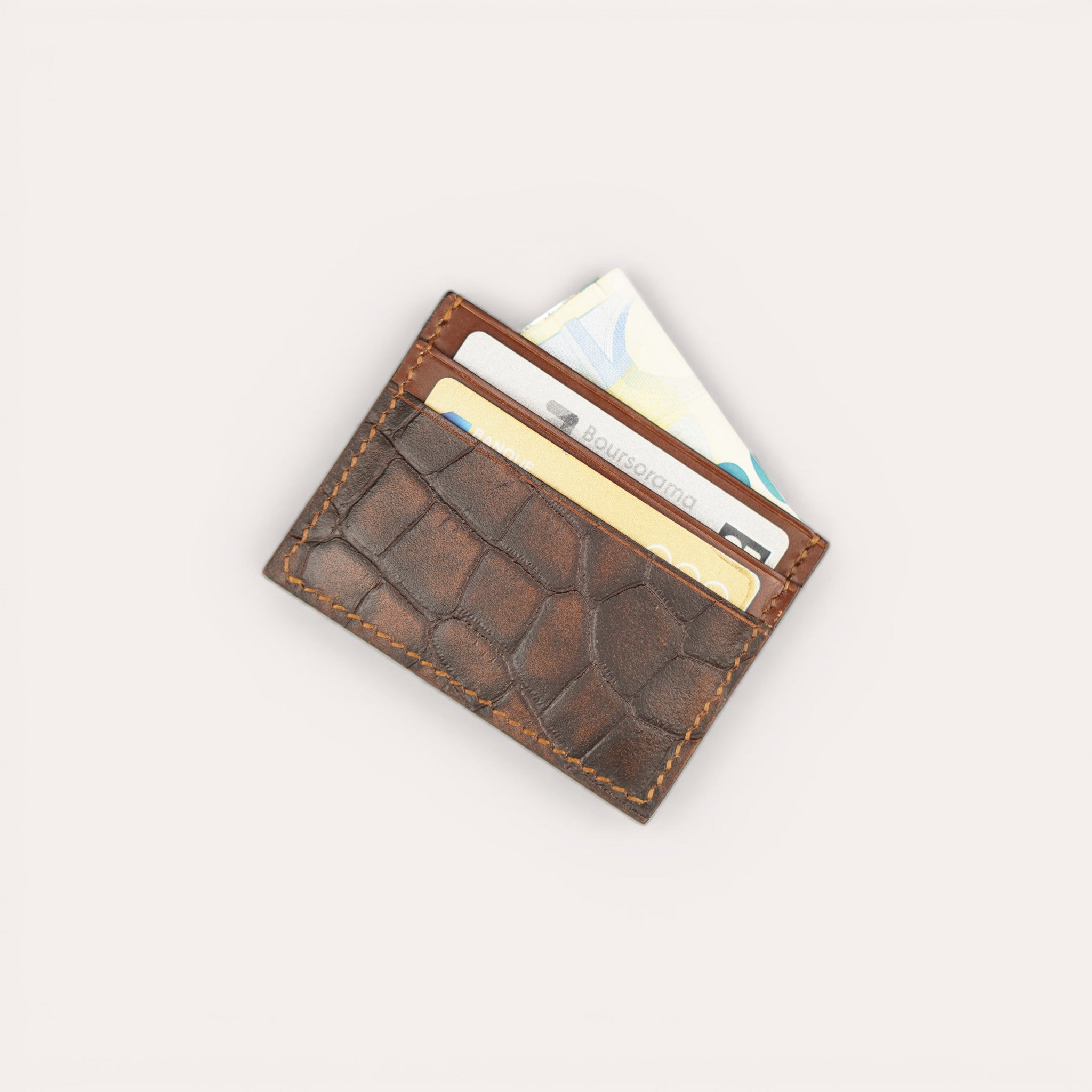 The 5S Card Holder - Brown Croco