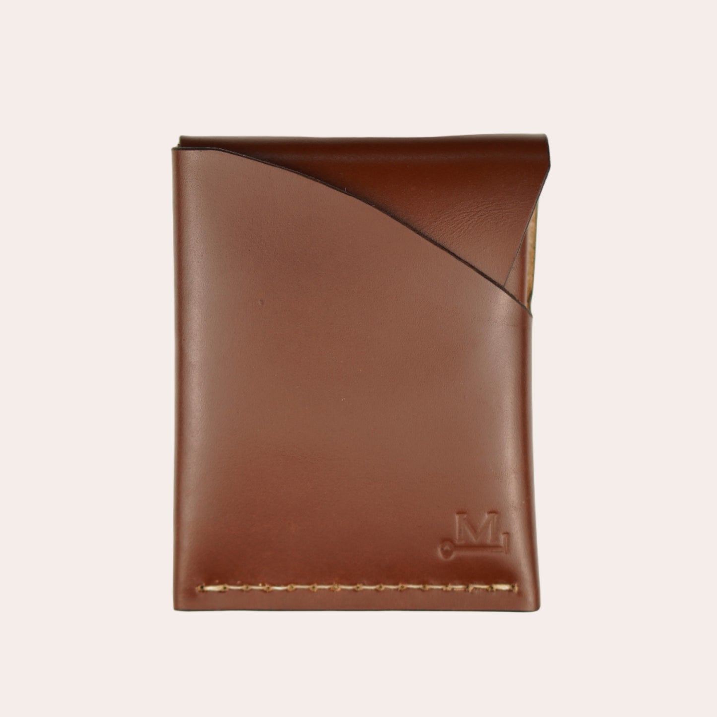 Brown leather wallet on a white background